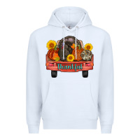 White thankful turkey truck Premium Hoodie - AdoDesignShop