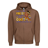 Chestnut even in the midst of my storm i see god working it Zipper Hoodie - MaliasSmallBusiness