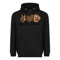 Black peace love cockapoo Heavyweight Hoodie - RanaPortraitStore