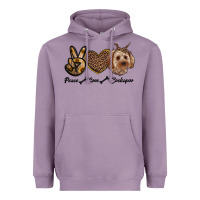 Lavender peace love cockapoo Heavyweight Hoodie - RanaPortraitStore