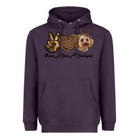 Plum peace love cockapoo Heavyweight Hoodie - RanaPortraitStore