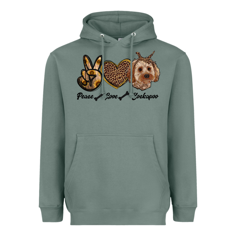 Peace Love Cockapoo Heavyweight Hoodie by RanaPortraitStore | Teevron