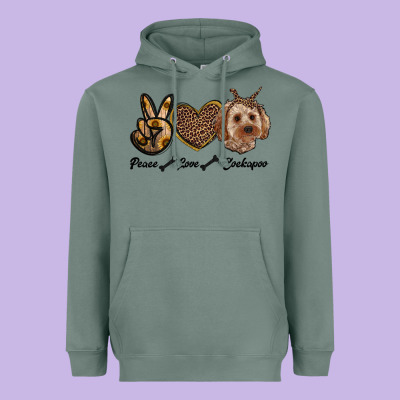 Peace Love Cockapoo Heavyweight Hoodie Designed By Ranaportraitstore