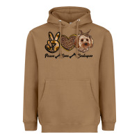 Toasted Coconut peace love cockapoo Heavyweight Hoodie - RanaPortraitStore