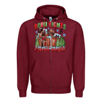Burgundy barn lights and silent nights Zipper Hoodie - MaliasSmallBusiness