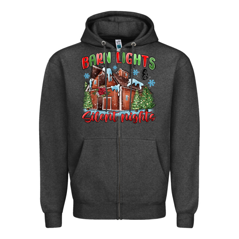 Barn Lights And Silent Nights Zipper Hoodie by MaliasSmallBusiness | Teevron