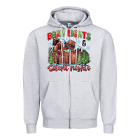 Heather Grey barn lights and silent nights Zipper Hoodie - MaliasSmallBusiness