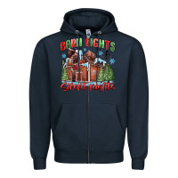 Navy barn lights and silent nights Zipper Hoodie - MaliasSmallBusiness