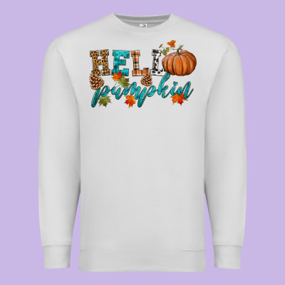 Hello Pumpkin Premium Sweatshirt Designed By Hra Design Shop
