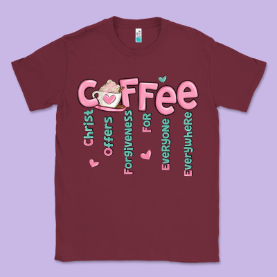 Classic Tee coffee and christ