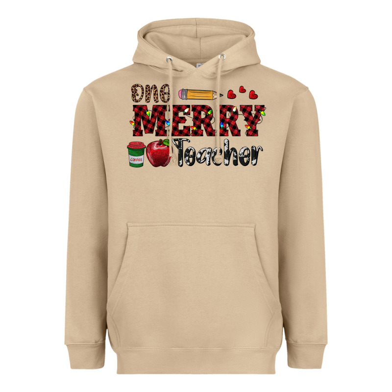One Merry Teacher Heavyweight Hoodie by RanaPortraitStore | Teevron