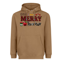 Toasted Coconut one merry teacher Heavyweight Hoodie - RanaPortraitStore