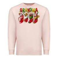 Pale Pink christmas grandma Premium Sweatshirt - FaDigitalArtStudio