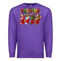 Purple christmas grandma Premium Sweatshirt - FaDigitalArtStudio