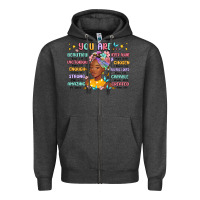 Charcoal Heather you are beautiful victorious enough strong Zipper Hoodie - MaliasSmallBusiness