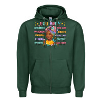 Sports Green you are beautiful victorious enough strong Zipper Hoodie - MaliasSmallBusiness
