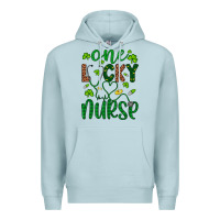 Blue Mist Leopard Glitter One Lucky Nurse Premium Hoodie - Artiststas