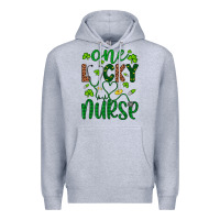 Heather Grey Leopard Glitter One Lucky Nurse Premium Hoodie - Artiststas