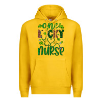 Lemon Leopard Glitter One Lucky Nurse Premium Hoodie - Artiststas