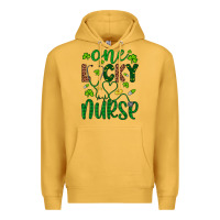 Mustard Leopard Glitter One Lucky Nurse Premium Hoodie - Artiststas