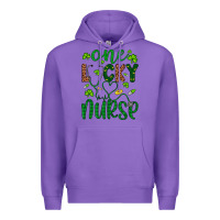 Purple Leopard Glitter One Lucky Nurse Premium Hoodie - Artiststas