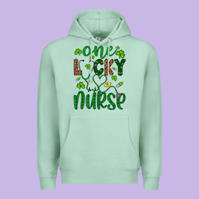 Leopard Glitter One Lucky Nurse Premium Hoodie Designed By Artiststas