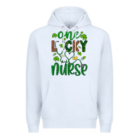 White Leopard Glitter One Lucky Nurse Premium Hoodie - Artiststas