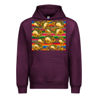 Mauve Wine tacos and sunflowers with serape leopard background Urban Hoodie - BarkalooDesign