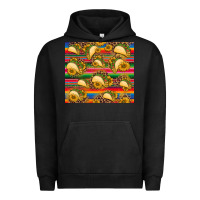 Pigment Black tacos and sunflowers with serape leopard background Urban Hoodie - BarkalooDesign