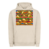 Pigment French Oak tacos and sunflowers with serape leopard background Urban Hoodie - BarkalooDesign