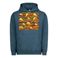 Pigment Midnight Navy tacos and sunflowers with serape leopard background Urban Hoodie - BarkalooDesign