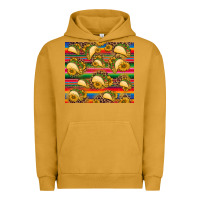 Pigment Peanut Butter tacos and sunflowers with serape leopard background Urban Hoodie - BarkalooDesign