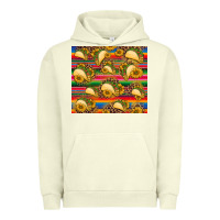 Pigment Pistachio tacos and sunflowers with serape leopard background Urban Hoodie - BarkalooDesign