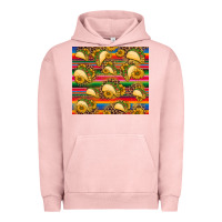 Pigment Salmon tacos and sunflowers with serape leopard background Urban Hoodie - BarkalooDesign