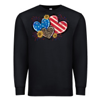 Black American Flag heart Premium Sweatshirt - CowGirlArtShop