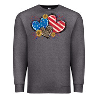 Charcoal Heather American Flag heart Premium Sweatshirt - CowGirlArtShop