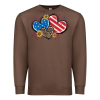 Chestnut American Flag heart Premium Sweatshirt - CowGirlArtShop