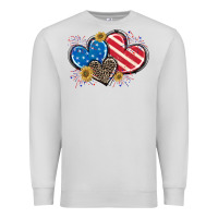 Dove Grey American Flag heart Premium Sweatshirt - CowGirlArtShop
