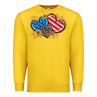 Lemon American Flag heart Premium Sweatshirt - CowGirlArtShop