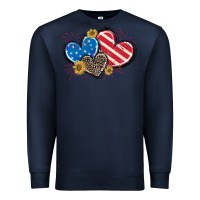 Navy American Flag heart Premium Sweatshirt - CowGirlArtShop