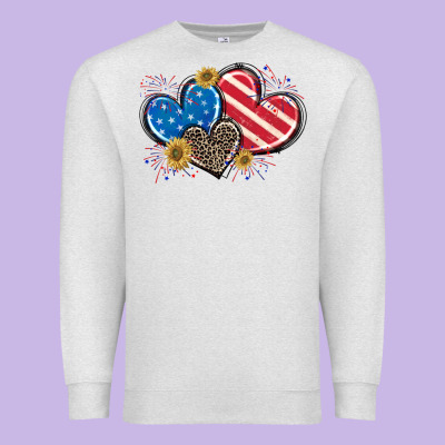 American Flag Heart Premium Sweatshirt Designed By Cowgirlartshop