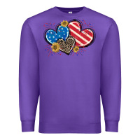 Purple American Flag heart Premium Sweatshirt - CowGirlArtShop