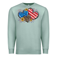 Seafoam American Flag heart Premium Sweatshirt - CowGirlArtShop