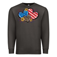 Smoke American Flag heart Premium Sweatshirt - CowGirlArtShop