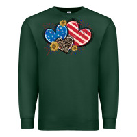 Sports Green American Flag heart Premium Sweatshirt - CowGirlArtShop