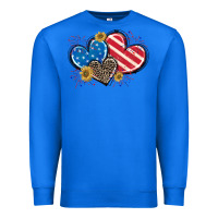 True Royal American Flag heart Premium Sweatshirt - CowGirlArtShop
