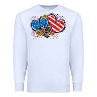 White American Flag heart Premium Sweatshirt - CowGirlArtShop