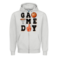 Dove Grey basketball game day Zipper Hoodie - MaliasSmallBusiness