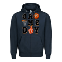 Navy basketball game day Zipper Hoodie - MaliasSmallBusiness