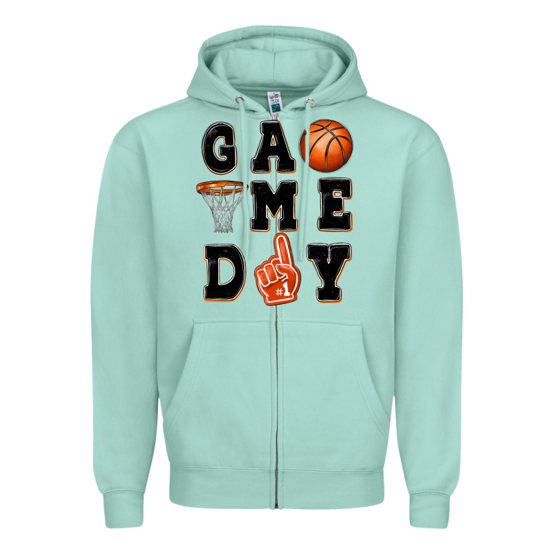 Basketball Game Day Zipper Hoodie by MaliasSmallBusiness | Teevron